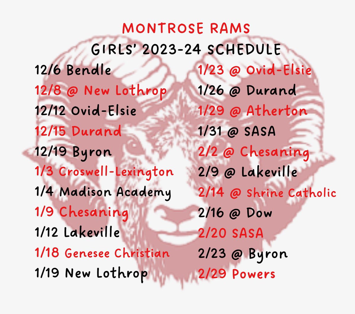 Only one practice left before the first game of the year! Let’s go Lady Rams! 💪🏻🏀