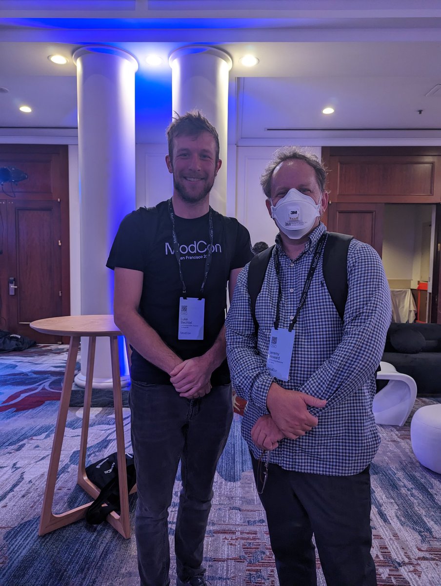 LinkBechtel's tweet photo. Had fun meeting @jeremyphoward, @clattner_llvm , @FanaHOVA , etc al. at #modcon today!
Enjoyed showing off my prototype of @reasonote -- looking forward to seeing the performance gains of Mojo soon ๐ https://t.co/QFF9yUlHDl