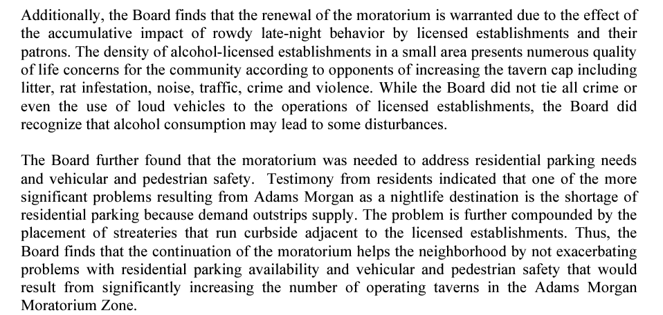 BarredinDC's tweet photo. Somehow missed that @DCGov_ABCA Board sort of did a compromise Adams Morgan moratorium extension in August. Extended 3 years, tavern cap matches existing numbers

https://t.co/61YdYVJoIh https://t.co/yBQz3YDahS