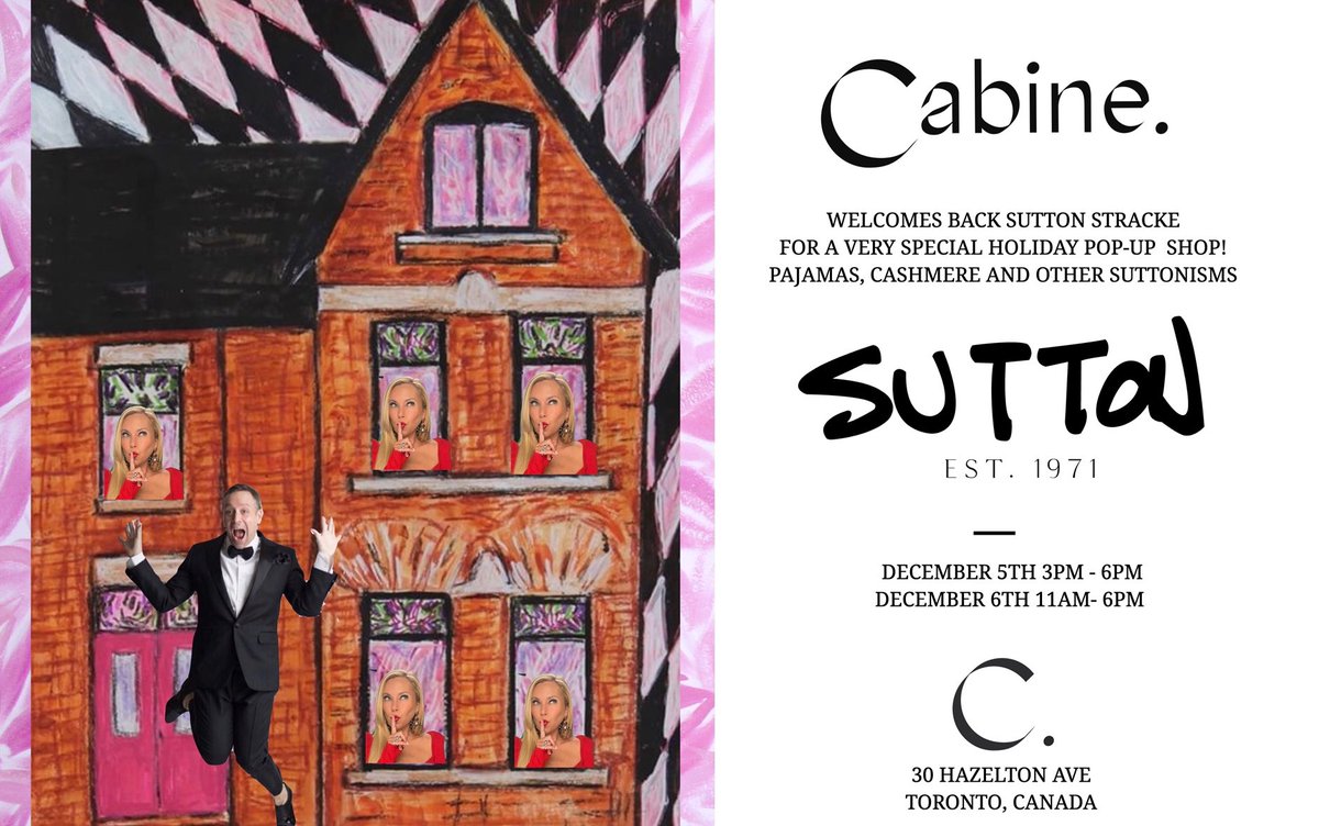 NicholasMe's tweet image. The @SuttonBStracke POP-UP at CABINE 
December 5th 3-6pm December 6th 11am-6pm
Looking forward to seeing you all.