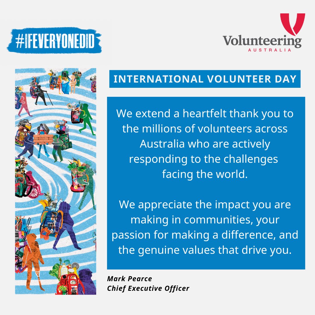 From all at Volunteering Australia, we wish volunteers across Australia and around the world a very happy International Volunteer Day. #IVD2023
