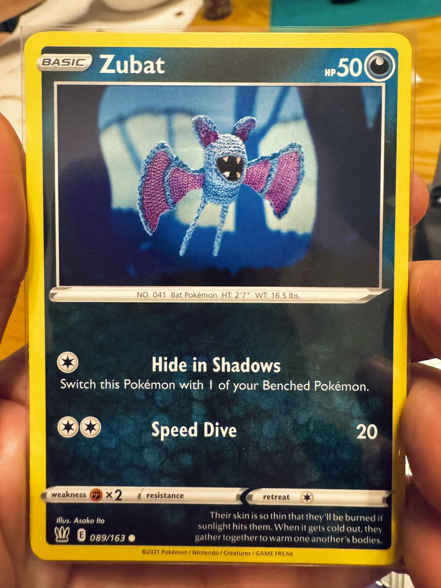 I've decided to become a Pokmon card art collector. I love the crochet  ones by Asako Ito