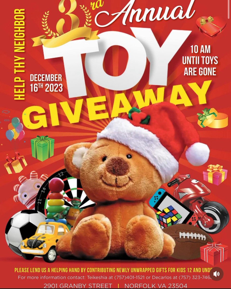 Please see the attached flyer for information on a community sponsored event and toy giveaway.