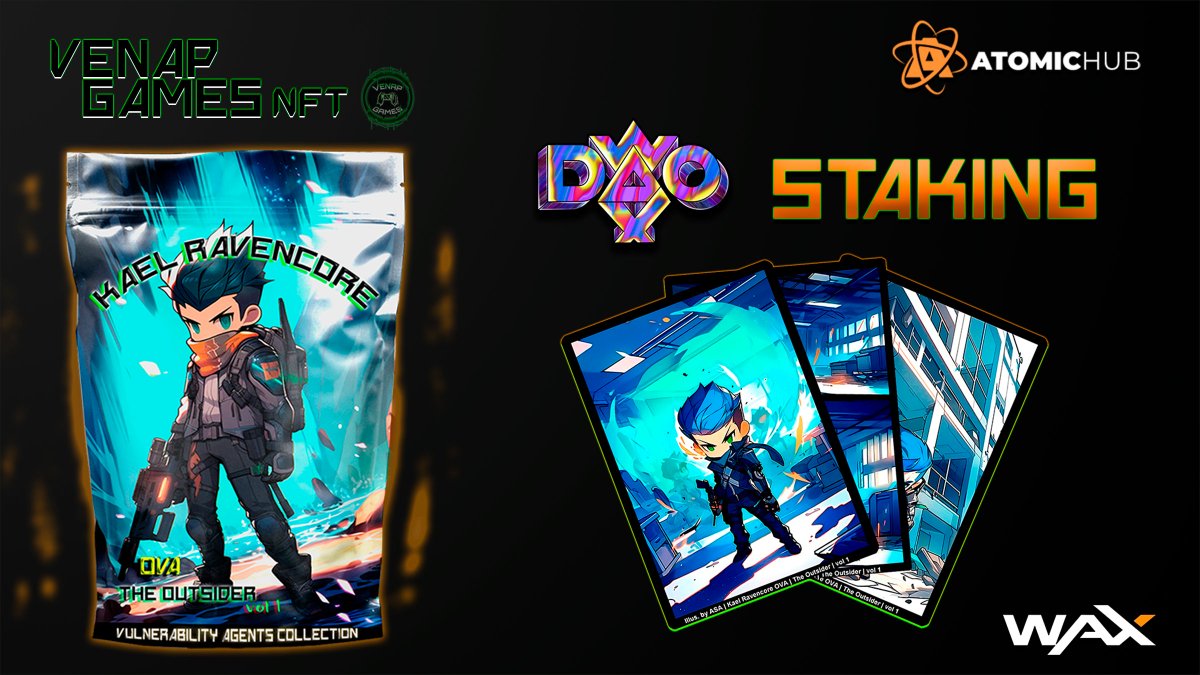 💥#WAXFAM💥
LFG and celebrate the end of Vol.1. Let's do a #NFTGiveway to celebrate 4 winners will each receive 1 pack of The Outsider OVA Vol. 1  
To enter: Follow us, Like, retweet, comment WAX, tag 3 friends.  
Ends 12/7  
Stake on <a href="/waxdao_io/">WaxDAO</a> for $WAXP
#WAXNFT #CryptoX #WAXNFT