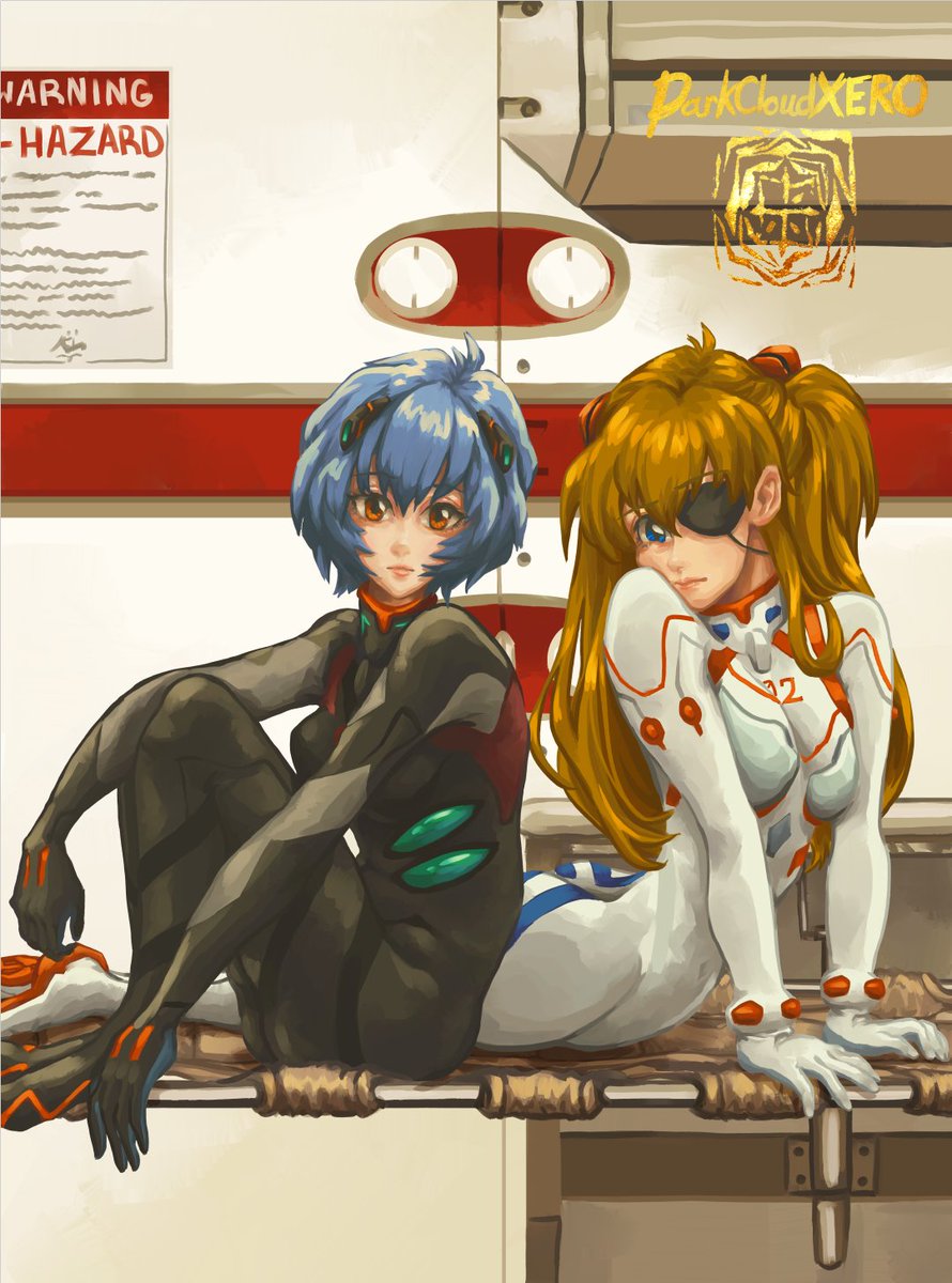 DarkCloudXERO's tweet photo. #ReiAyanami #AsukaShikinamiLangley #plugsuits #Evangelion https://t.co/TfFy99XlNn