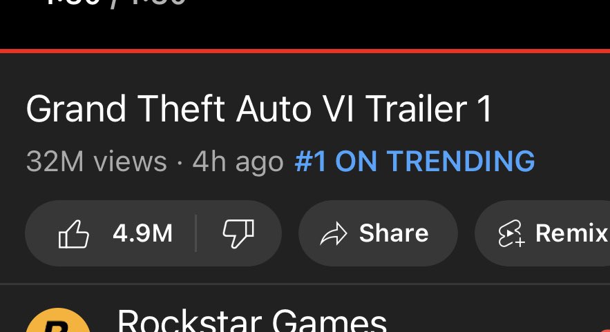 32m views in 4 hrs is absolutely insane, we live in the video game era