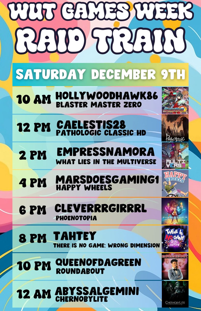 This week on twitch.tv/fizzyflask3 : 

wed 1:30-3:30 AM ET #theIgnitionFactor #speedruns with <a href="/BoardBoosters/">BoardBoosters</a>

 Fri: noon - 4PM ET #Koudelka disc 1 only #speedrun as part of <a href="/coolkidstabletv/">Cool Kids Table</a>
Wut games week! 

Sun mario kart with <a href="/Bri_Guy_Gaming/">BriGuy</a> and friends at 10PM ET.