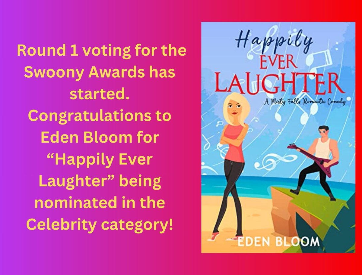 Swoony Awards Round 1 voting has begun and ends on December 11. I was happy to see that Eden Bloom's 'Happily Ever Laughter' is one of the nominees in the Celebrity category. Vote for your favorites here: docs.google.com/forms/d/e/1FAI…