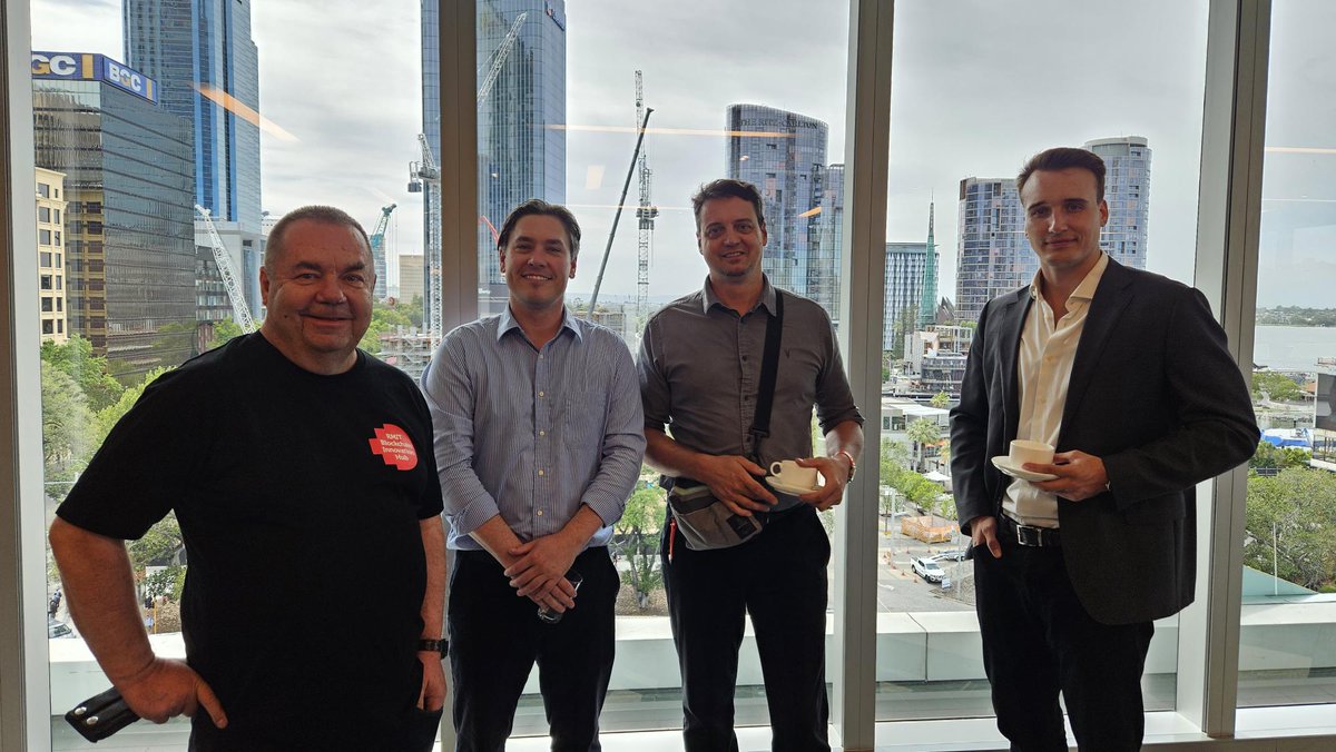 spektrumlab's tweet photo. Hitting up the Blockchain Australia Members Networking Breakfast in Perth . Awesome to have Simon Callaghan join us for breakfast in town. Reconnected with an RMIT classmate too! Great networking vibes. Can't wait for more blockchain events in Perth! #BlockchainDownUnder #Perth https://t.co/PUprDxnHJp