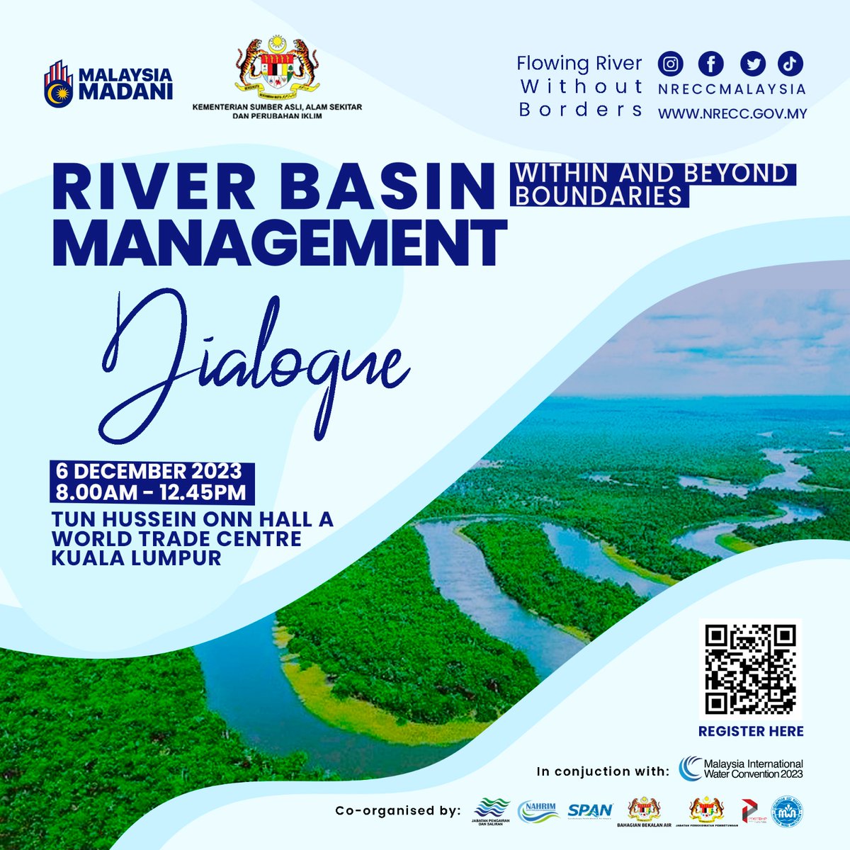 rosalma12's tweet photo. What are the best pratices for transboundary river basin management? Come to our dialogue and share lessons learned from the panel experts! Register now for FREE! SCAN the QR Code on the poster for further details. https://t.co/5C3cUdGCu5