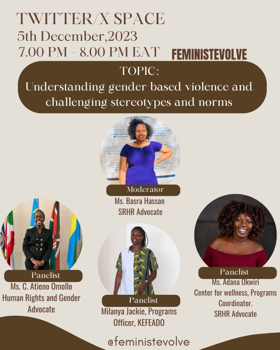 FEMINISTS EVOLVE (@feministevolve) on Twitter photo Set a reminder for my upcoming Space! x.com/i/spaces/1OyKA…
Join us for this space today from 7pm
<a href="/kefeado/">KEFEADO</a> <a href="/milanyakipusa/">milanya jackie</a> <a href="/SylviaOchieng2/">Sylvia Ochieng'</a> Set a reminder for my upcoming Space! x.com/i/spaces/1OyKA…
Join us for this space today from 7pm
<a href="/kefeado/">KEFEADO</a> <a href="/milanyakipusa/">milanya jackie</a> <a href="/SylviaOchieng2/">Sylvia Ochieng'</a>