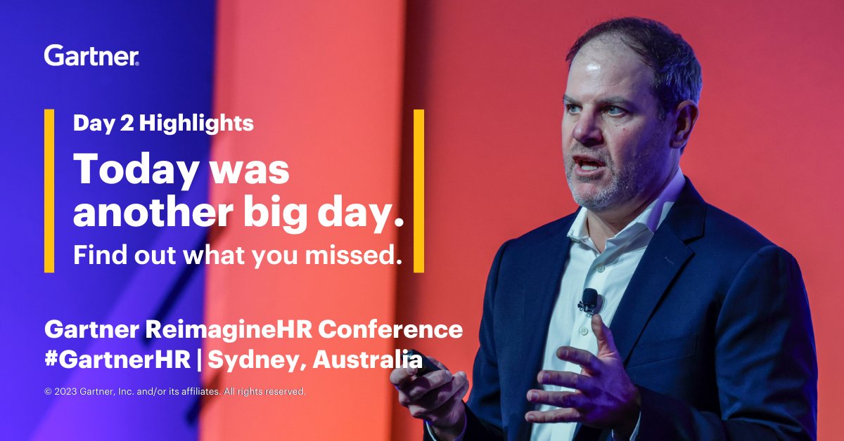 #GartnerHR in Sydney has officially wrapped up. Highlights from Day 2 include: ✅ #HR innovation ✅ The future of digital HR ✅ How CHROs can address sustainability Learn more on the Gartner Newsroom: gtnr.it/413cP0J #CHRO #HR