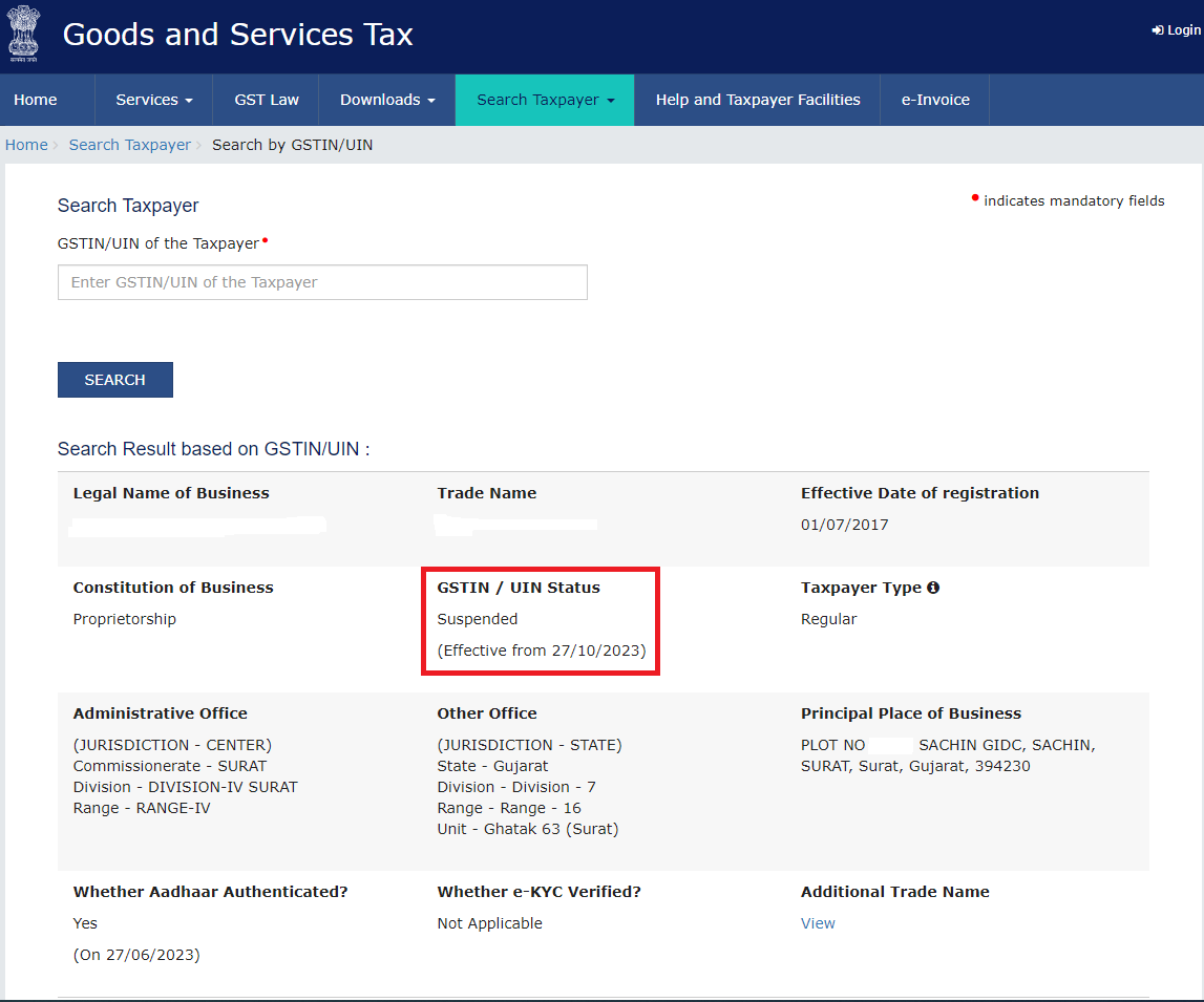Purvesh2's tweet photo. Client's GSTN suspension was successfully restored by JO. However, on GST portal it is still showing as suspended and not able to carry out any business transactions since last month. It's a technical problem. G-2023120511676165 @Infosys_GSTN @cbic_india @cgstvdrzone @CgstSurat https://t.co/CFPkefjQgM