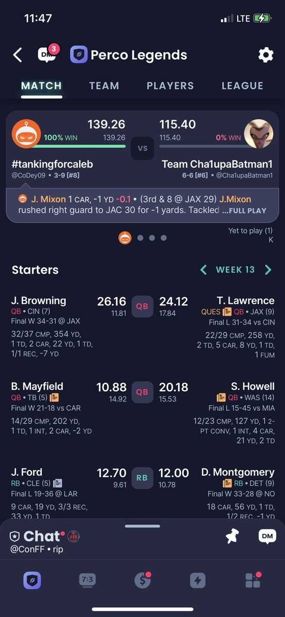 Cody43091's tweet photo. @TheFFBallers I saw it comin fellas https://t.co/1TtcKHZANH