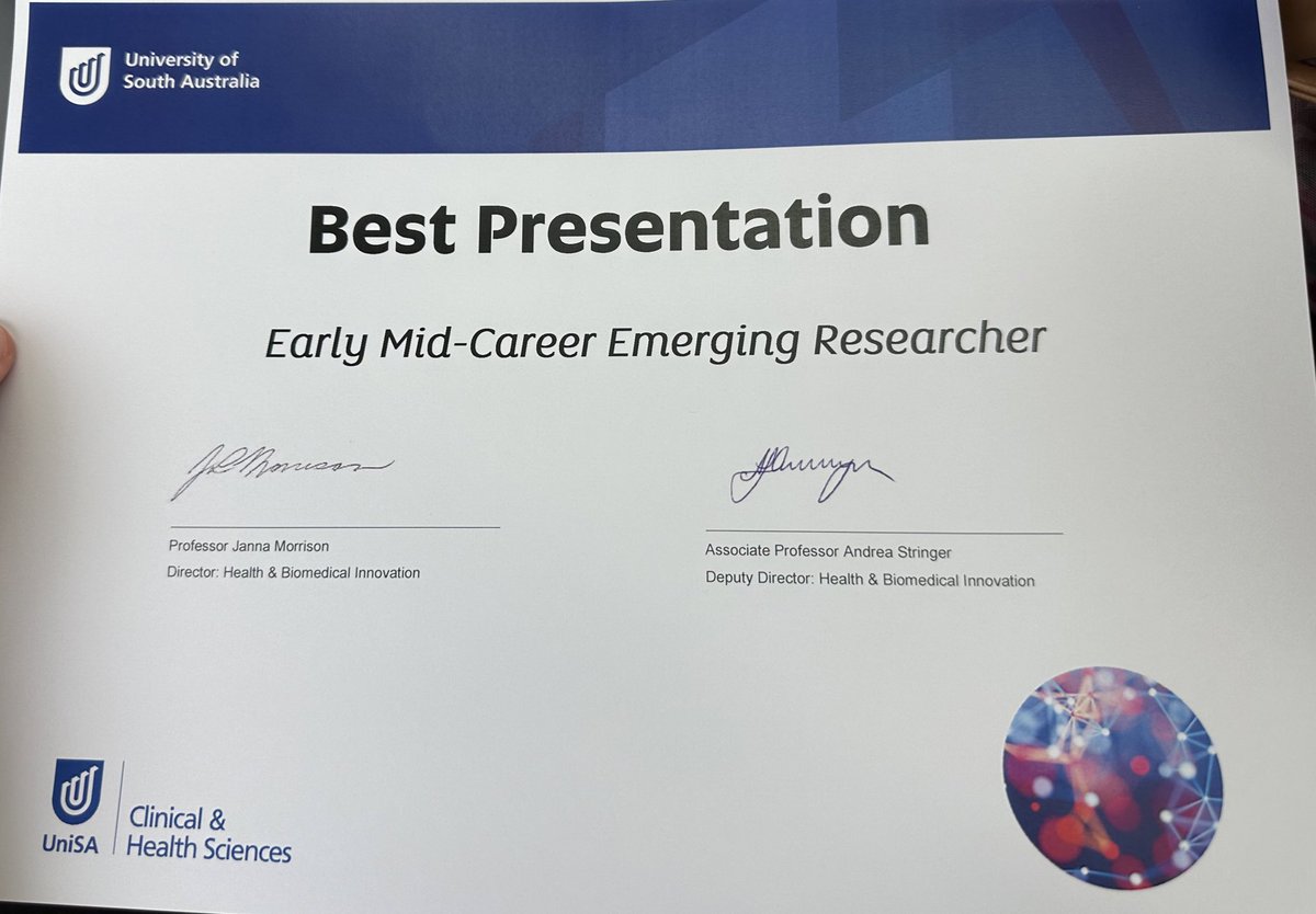 Scooped up the award for best presentation in the early mid-career emerging researcher category! And more importantly, a delicious haighs choccy frog 😋