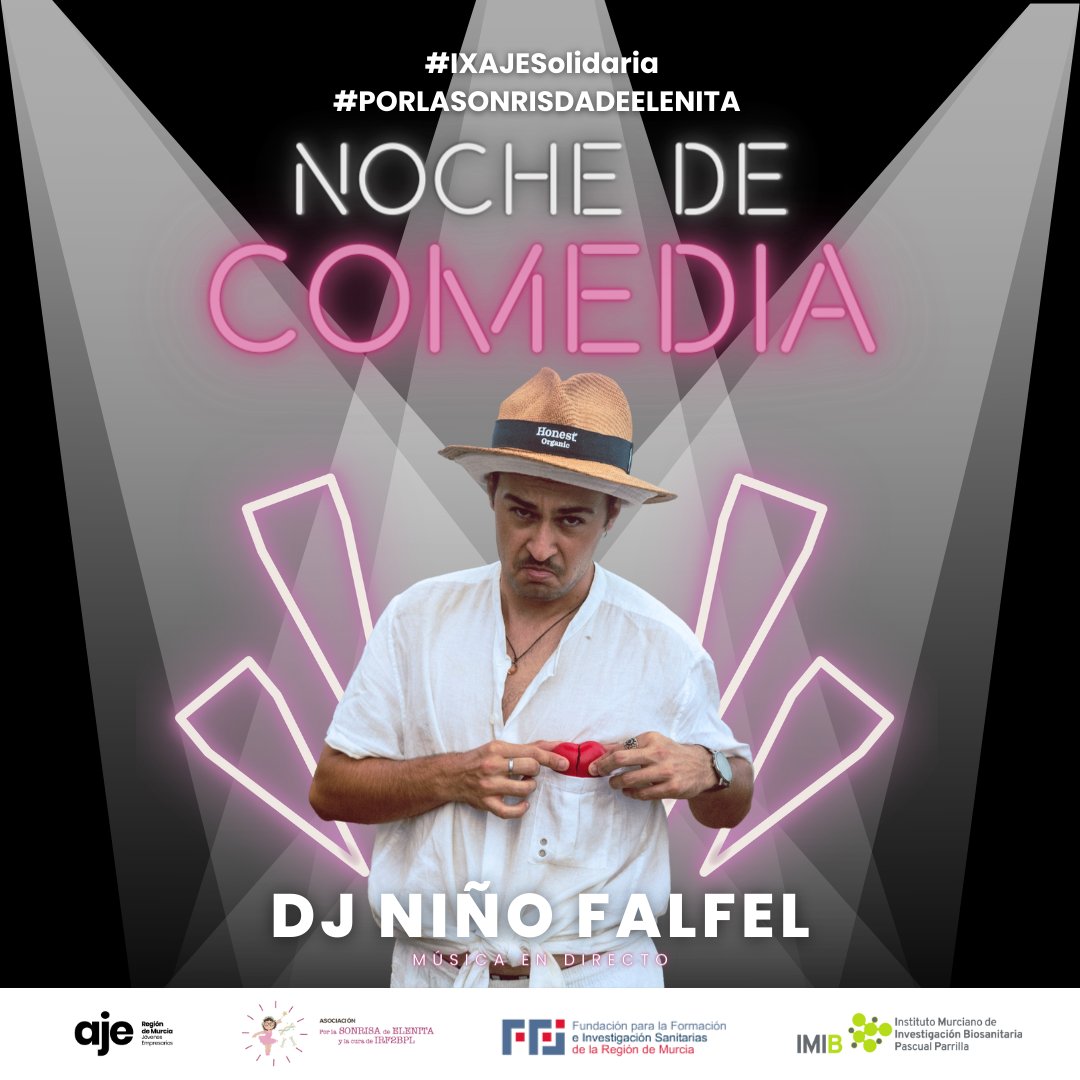 💗 #AJESolidaria @sonrisaelenita 

Russingers y el DJ Nacho Falafel se unen a la Noche de Comedia. 

🤔 ¿Te lo vas a perder? Si eres menor de 30 años, usa el código de descuesto UNDER30 para comprar tu entrada por tan solo 25€.

ℹ Compra tu entrada aquí ajeregiondemurcia.com/events/save-th…