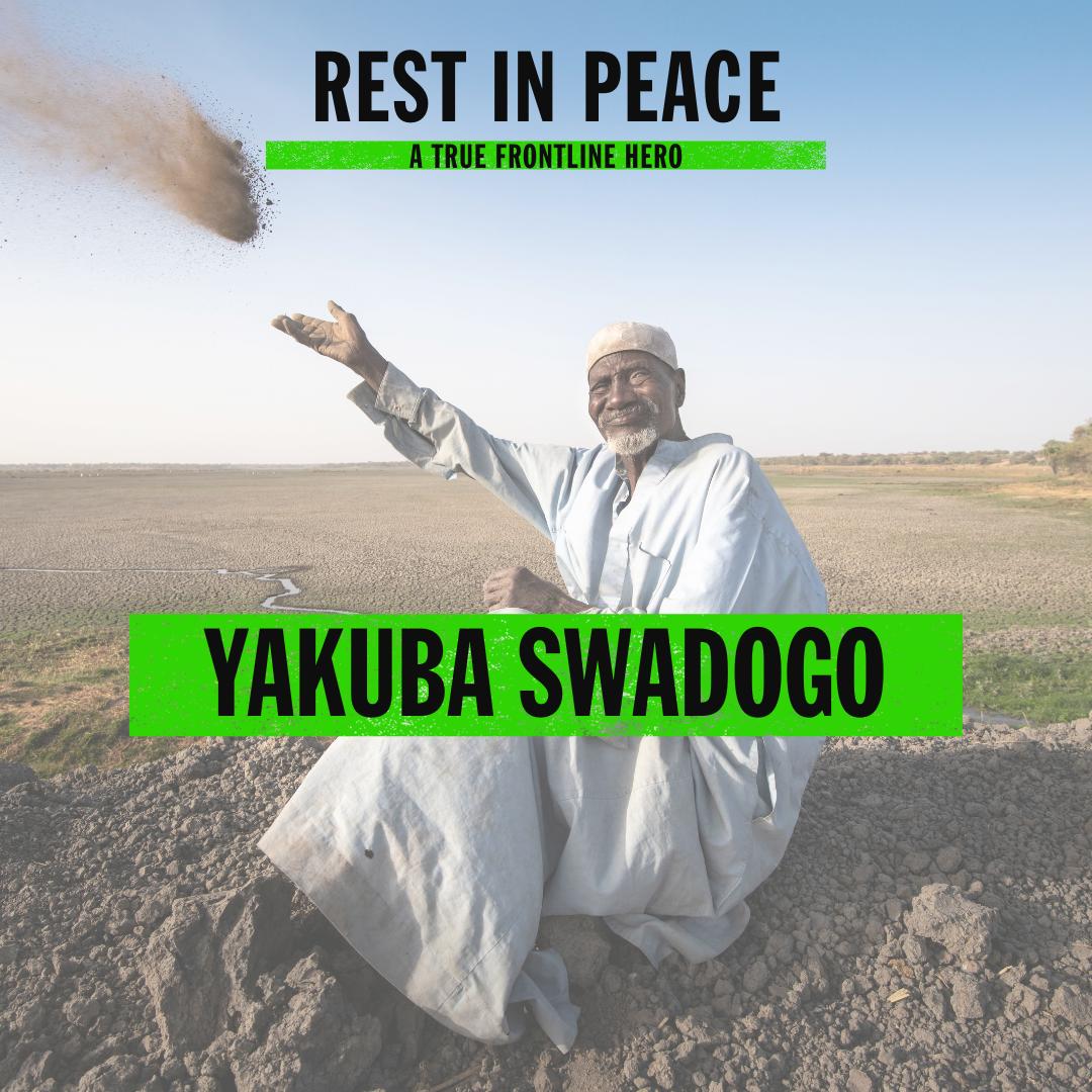 Honoring Yakuba Sawadogo, a true Climate Hero! 🌳 His legendary efforts in Burkina Faso restored a whole forest, fighting against climate change. We celebrate you and your lasting legacy in every planted tree. Rest in peace, hero. 🙏 #frontlineheroes #YakubaSawadogo