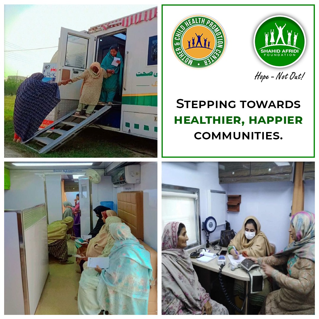 SAFoundationN's tweet photo. Creating milestones with #SAFhealth! The Mobile Health Unit in Chakwal facilitated 1,287 women and children this November. 11 camps were conducted in Chakwal and surrounding areas providing free medicine and lab tests for underprivileged segments of society to help ensure #HopeNotOut in areas with rampant health facilities.