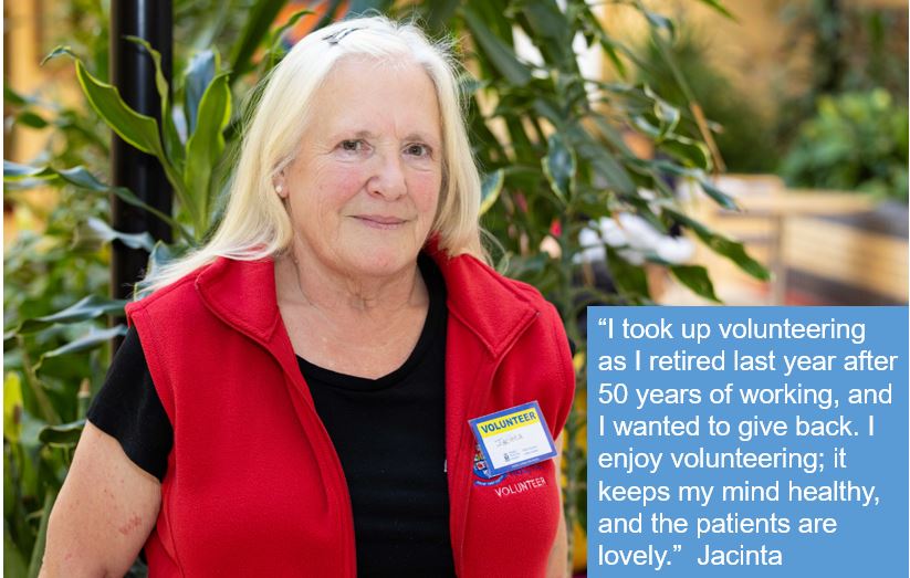 Today is the International Day of the Volunteer; they have been part of the TUH team since the Hospital opened its doors 25 years ago.   As we celebrate, we will share what volunteering means to them, starting with Jacinta, one of our most recent recruits. #TUHWorkingTogether
