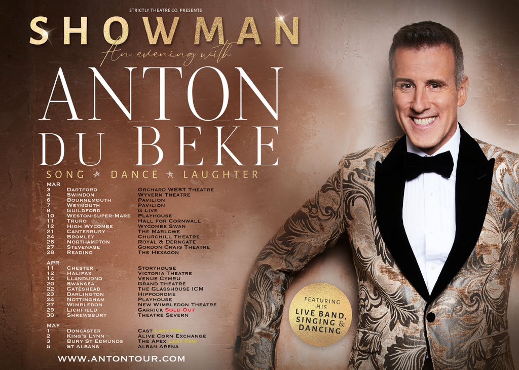 STheatreCo's tweet photo. With many venues already SOLD OUT make sure not to miss out of the SHOWMAN TOUR this Spring & Autumn!! BOOK NOW https://t.co/aO8jd9E7HT @TheAntonDuBeke #antondubeke #showman #springtour #autumntour #tour2024 #booknow #dontmissout #soldout #ticketssellingfast https://t.co/TayFoeB7gC