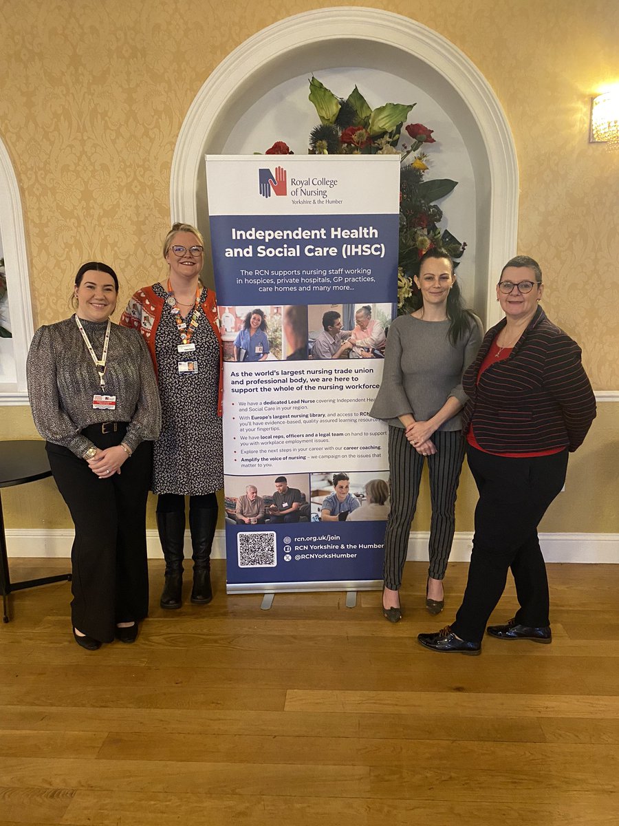 Here in Northallerton for @theRCN @RCNNorthern & @RCNYorksHumber Independent Health & Social Care (IHSC) Conference with the fantastic Sarah (Regional Director), Leanne and Michelle IHSC Lead Nurses for Northern and Yorkshire & Humber.