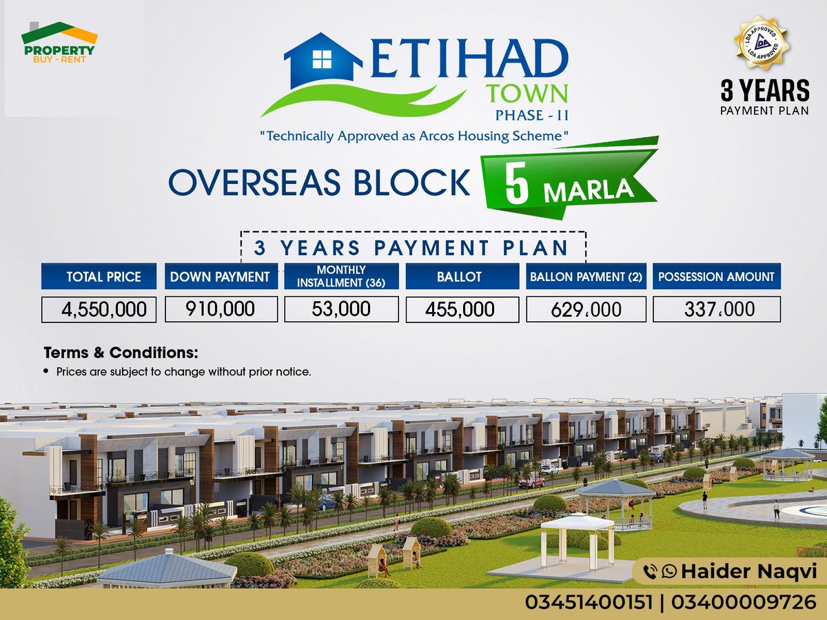 Exciting News for Dream Home Seekers! 🏡✨

Discover the perfect blend of luxury and affordability with our 5 Marla Plot Payment Plan in Etihad Town Phase 2, Overseas Block. ✨

#etihadtownphase2 #etihadtown #OVERSEASBLOCK #5marlaplots #paymentplan #propertyfinder