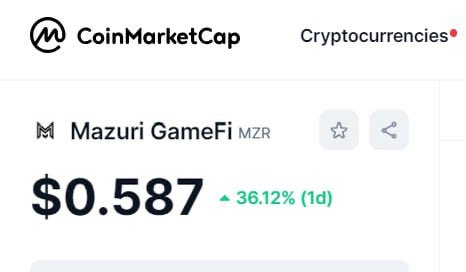 MazuriGamefi's tweet image. Getting closer to the moon 🚀🚀
#MZR new #listing is coming 🔥