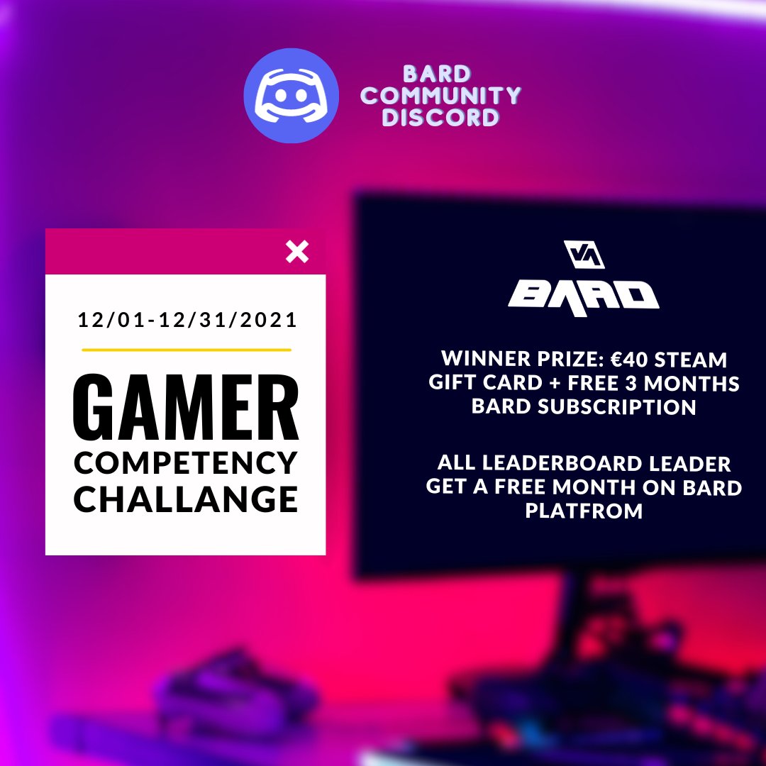 bard_test's tweet photo. The new monthly challenge starts tomorrow on the BARD community discord server! Don't miss out, because a valuable prize awaits the one who finishes at the top of the leaderboard by December. More info and lots of chat rooms await you on the BARD Discord. https://t.co/HMvpmBhC7H https://t.co/cBMQaf9qkY