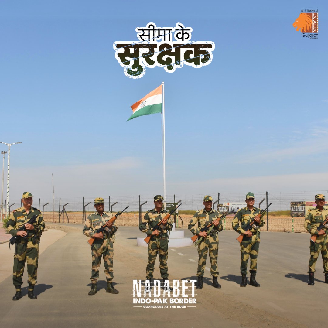 VisitNadabet's tweet image. Guardians of the Border: Unyielding sentinels at the frontier. Saluting the unwavering dedication of our brave #jawans ensuring the safety of our #borders.

#borderview #borderline #visitnadabet #IndoPakBorder #NadabetBorder #SeemaDarshan #Gujarat #gujarattourism #exploregujarat