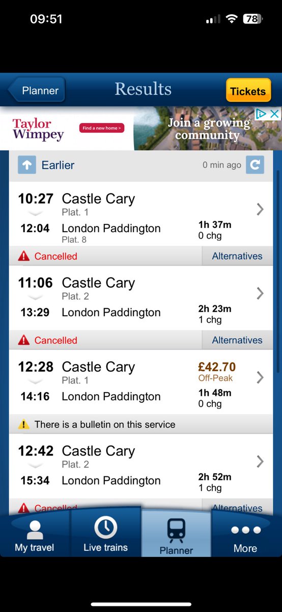 HRuddleMRICS's tweet image. Can someone from @GWRHelp update your system - surely you know if you are cancelling your own trains???