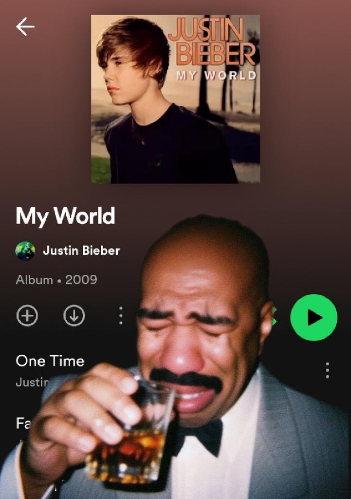 me drunk listening to old justin bieber