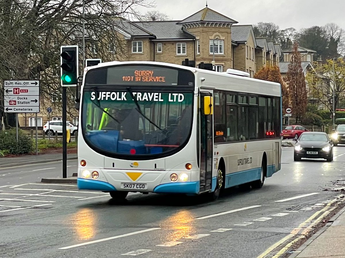 BryanDickson4's tweet photo. Suffolk Travel SK07 CGO ex #ipswichbuses 162 in Norwich Road on a wet December morning (05-12-23) https://t.co/TBuVlhkHGQ