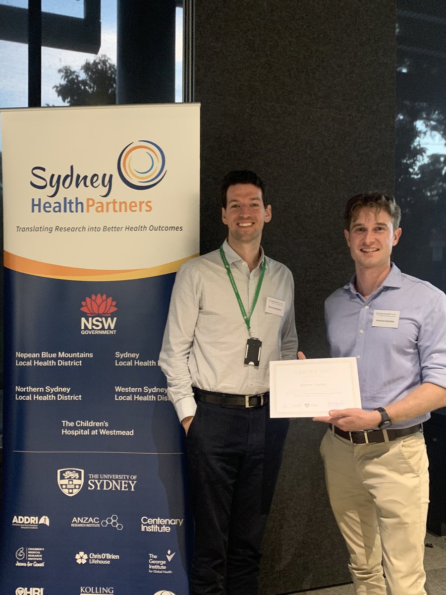 Congratulations to @AndrewGam on being awarded the ECR award from the Perioperative Clinical Academic Group for his global work on developing treatment resources for Degenerative Cervical Myelopathy @msk_health_usyd @SHPartners @myelopathyorg @zadro_josh @marneemac @SydneyMSK