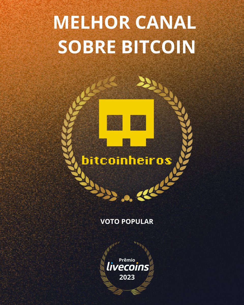 Parabéns aos @bitcoinheiros. O melhor canal no Youtube sobre #Bitcoin. //  Voto popular. Allan @allanraicher Dov @bitdov Becas @bksbk6 Ivan  @bitofsilence