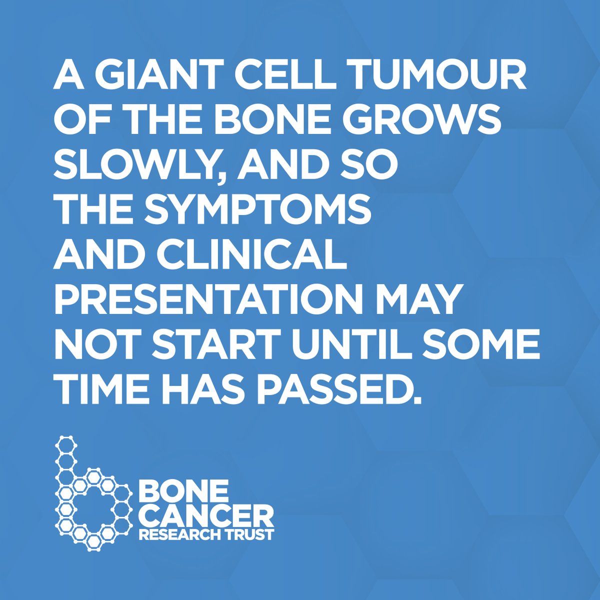BCRT's tweet photo. What are the symptoms of a Giant Cell Tumour of the Bone? Read below to find out π
If youβre concerned about your symptoms, please get in touch with our Support & Information Team on 0800 122 4855 or visit your GP/doctor.
#GCTB #Awareness #UntilTheresACure https://t.co/umV6kVg0WU