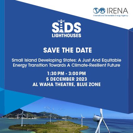 Looking forward to hearing our #Pacific #RenewableEnergy approaches from #Palau #Samoa and others at the IRENA #SIDSLighthouses event for #Energy day at #COP28 - supporting a just transition away from Fossil fuels to a #NetZero future!