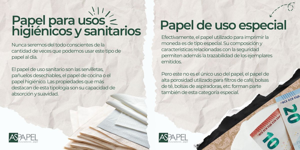 ¿Te has parado a pensar que el #papel forma parte de tu vida?
Estamos convencidos de que hoy has utilizado varios productos de este material. ¿Cuántos llevas hoy?

Para ayudarte, te explicamos los principales tipos de papel y en qué productos vas a encontrarlos 👇
