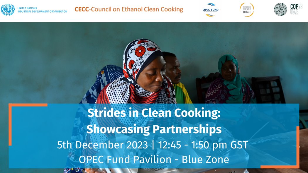 📢Impressions from the #CleanCooking event by <a href="/UNIDO/">UNIDO</a> Council on Ethanol Clean Cooking (CECC), <a href="/TheOPECFund/">The OPEC Fund for International Development</a> &amp; <a href="/SEforALLorg/">Sustainable Energy for All</a> at <a href="/COP28_UAE/">COP28 UAE</a>!

Panelists discussed scaling up access to clean cooking &amp; importance of partnerships in achieving universal access to clean cooking by 2030🥘