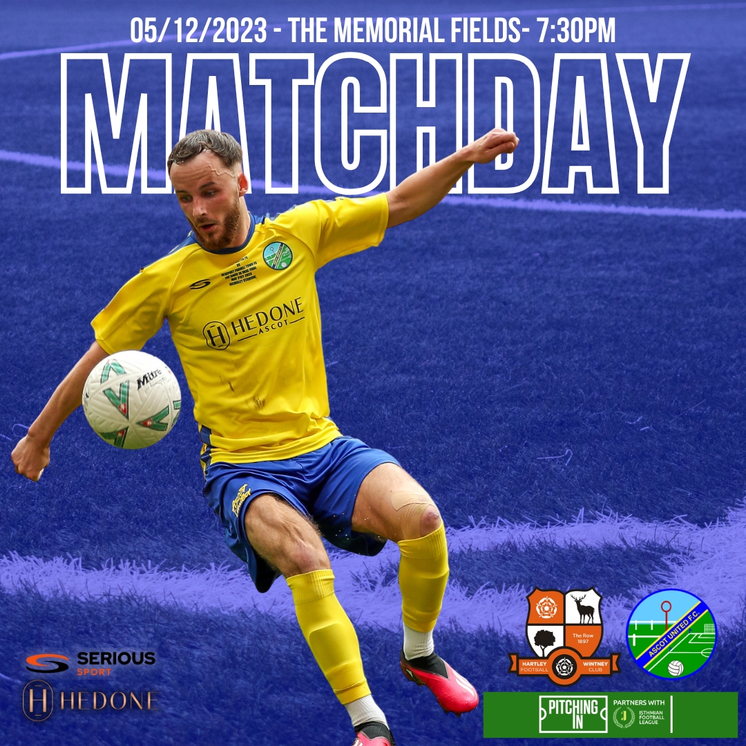 It's Matchday! 💛💙 📅 Tuesday 5th December 🆚 @HartleyFC  🏆 @IsthmianLeague   🏟️ The Memorial Playing Fields, RG27 8DL ⏰ 7:30pm Kick Off #WeAreAscot #UpTheYellas