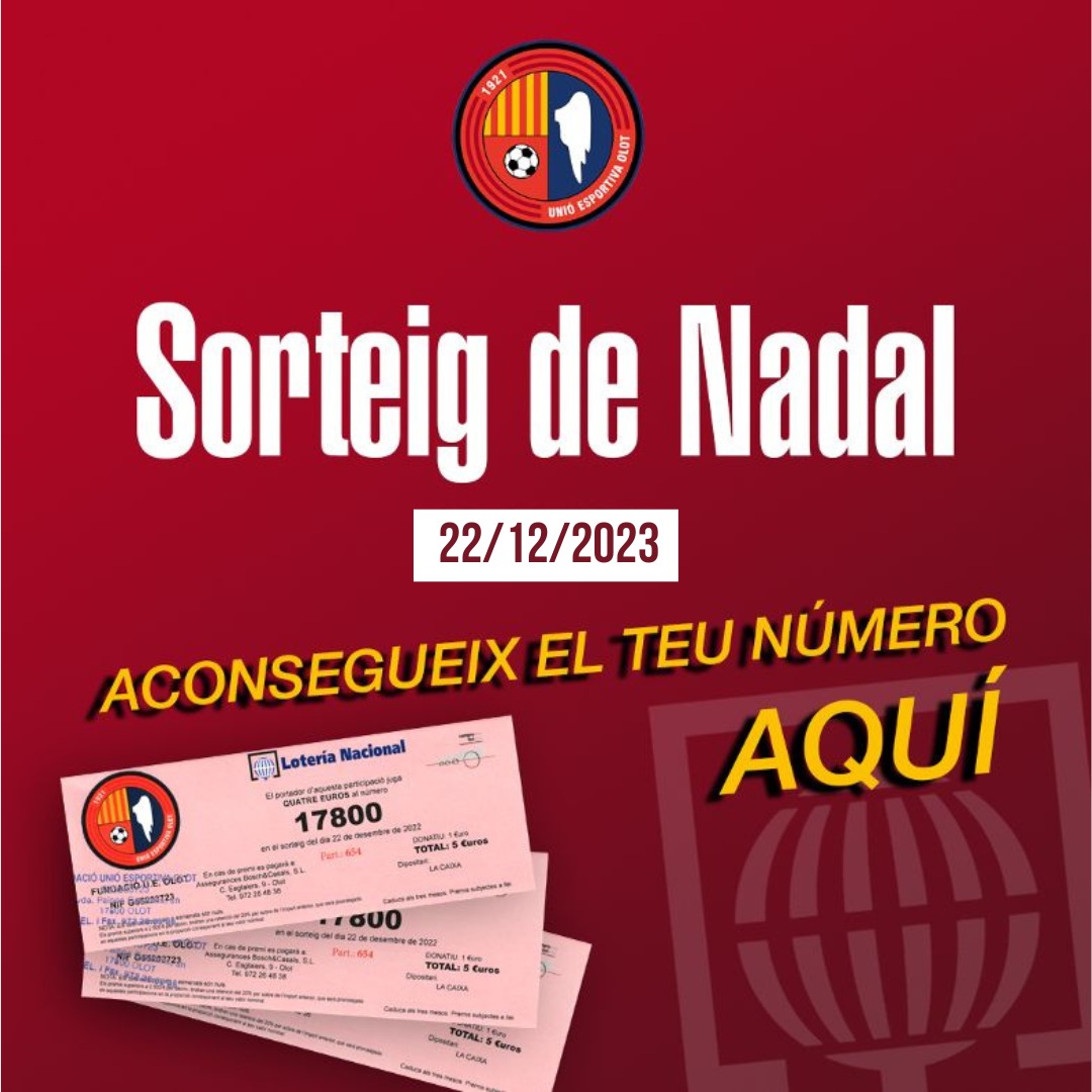 UEO1921's tweet photo. 💳🍀

𝙇𝙊𝙏𝙀𝙍𝙄𝘼 𝘿𝙀 𝙉𝘼𝘿𝘼𝙇
1️⃣7️⃣8️⃣0️⃣0️⃣

Encara pots aconseguir el número del club en els següents punts de venda:

🔹 Botiga Integra-UEO
🔹 @atnbarestaurant
🔹 Botigues #Manxa
🔹 Bar #ElMorrot 
🔹 El Fesolaire Petit (Plaça Mercat)

#ElQueOlotEsMereix #femclub https://t.co/tlRof2iekg
