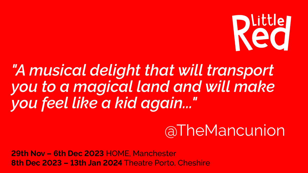 "A musical delight that will transport you to a magical land and will make you feel like a kid again" @TheMancunion

#REVIEW > mancunion.com/2023/11/30/lit… 

29th Nov – 6th Dec 2023 (HOME, Manchester)
8th Dec 2023 – 13th Jan 2024 (Theatre Porto, Cheshire)
<a href="/theatreporto/">Theatre Porto</a> <a href="/HOME_mcr/">HOME</a> #RT