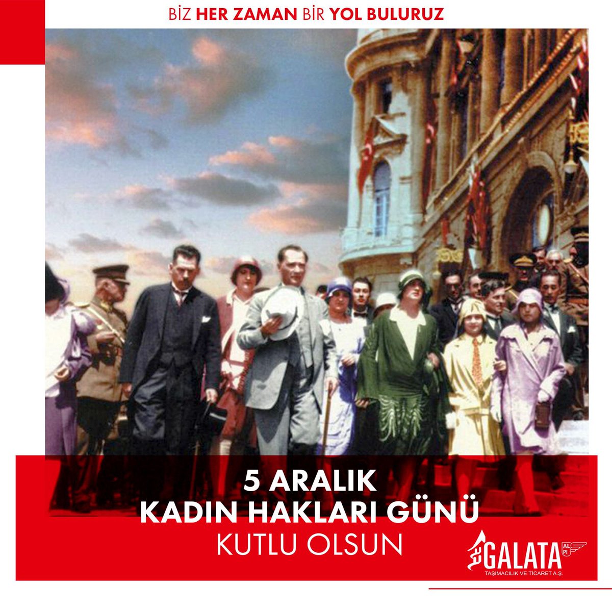 AlpiGalata's tweet photo. Ulu Önderimiz Mustafa Kemal Atatürk’ün öncülüğünde Türk kadınlarına seçme ve seçilme hakkının verilerek tüm dünyaya örnek oluşumuzun 89. yıl dönümü kutlu olsun. Galata Taşımacılık kadın mücadelesinin ve eşitliğin her zaman yanında! 
#GalataTaşımacılık #Lojistik #Galpi https://t.co/MieiTjAFrj