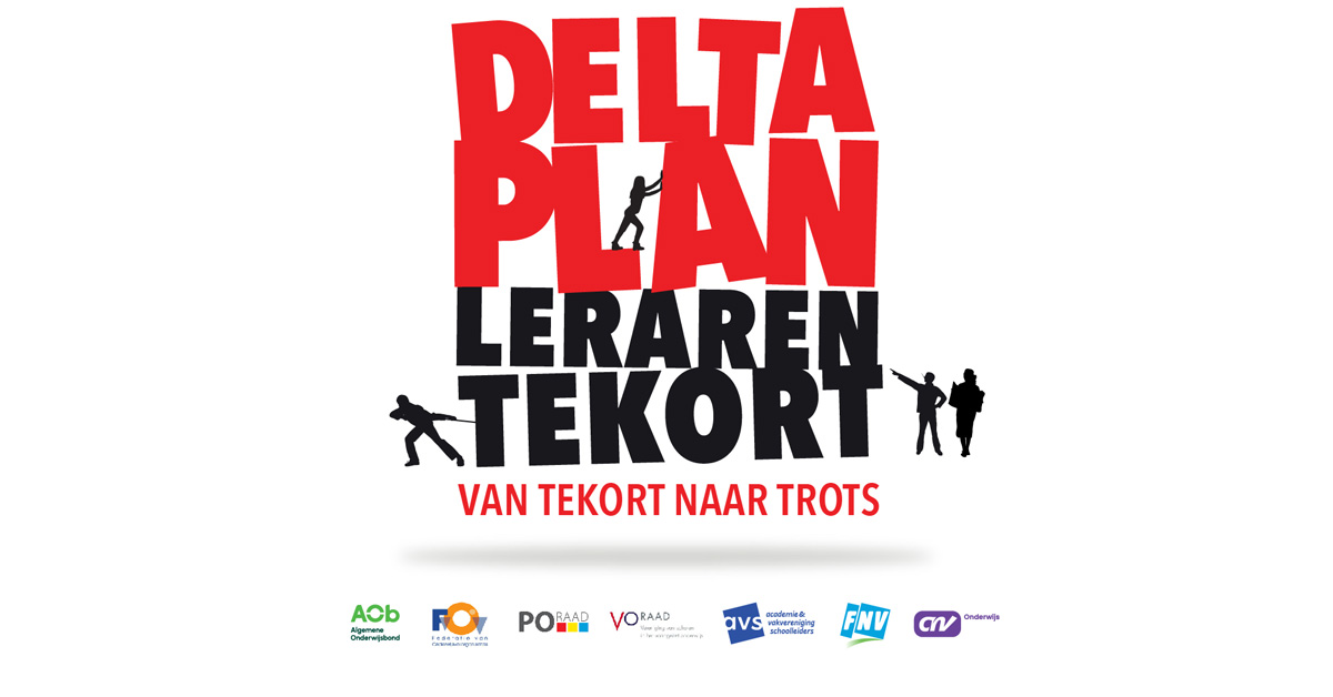 vo-raad.nl/nieuws/bonden-… De aanpak van het lerarentekort moet de eerste prioriteit van het nieuwe kabinet zijn.  Werkgevers- en werknemersorganisaties in het funderend onderwijs slaan daarom de handen ineen en presenteren bouwstenen voor een Deltaplan Lerarentekort.