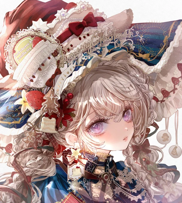 クリスマス ケーキ&バニラと苺の紅茶 魔女 WIP christmas cake & strawberry tea witch WIP
