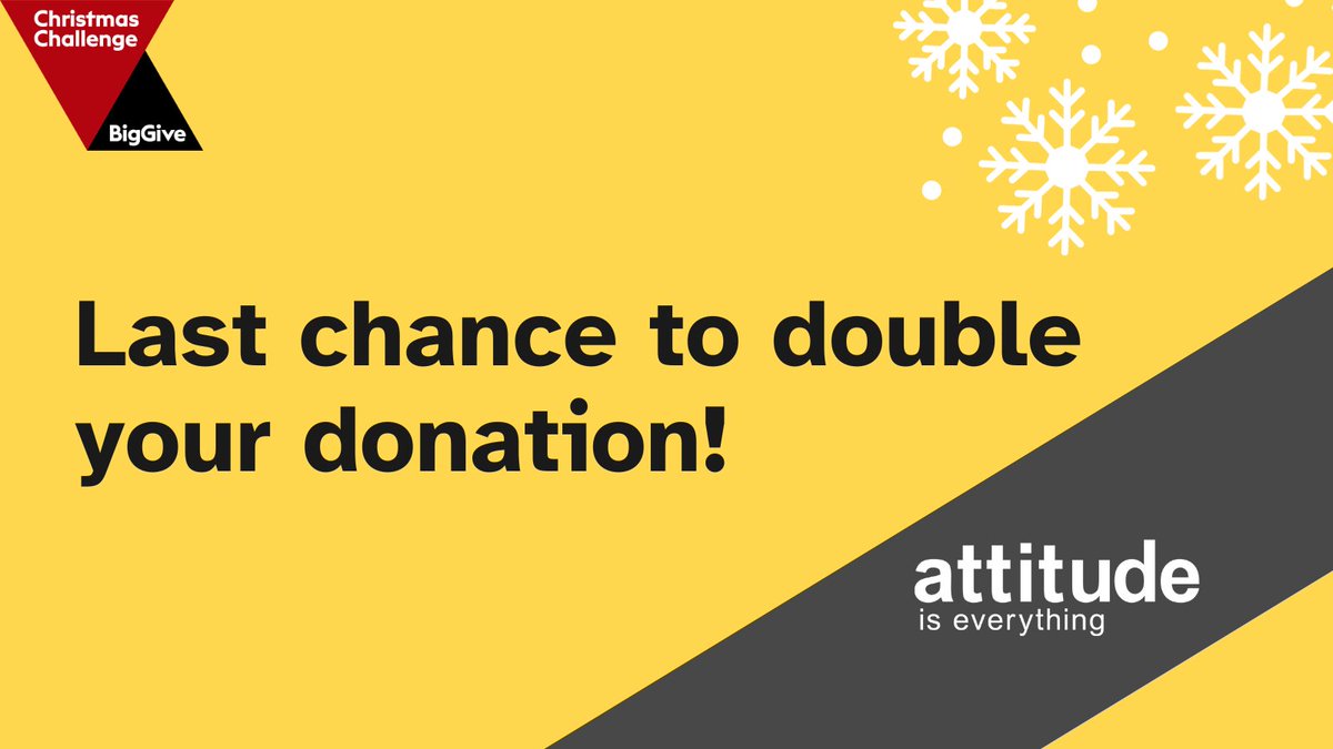 attitudetweets's tweet photo. Help us hit £3,000! 💸 

Only a couple hours left to donate through the Big Give #ChristmasChallenge ❄️

Head here to find out more &amp; donate > https://t.co/UD2qO2mMQ9 https://t.co/wibrcsSlRf