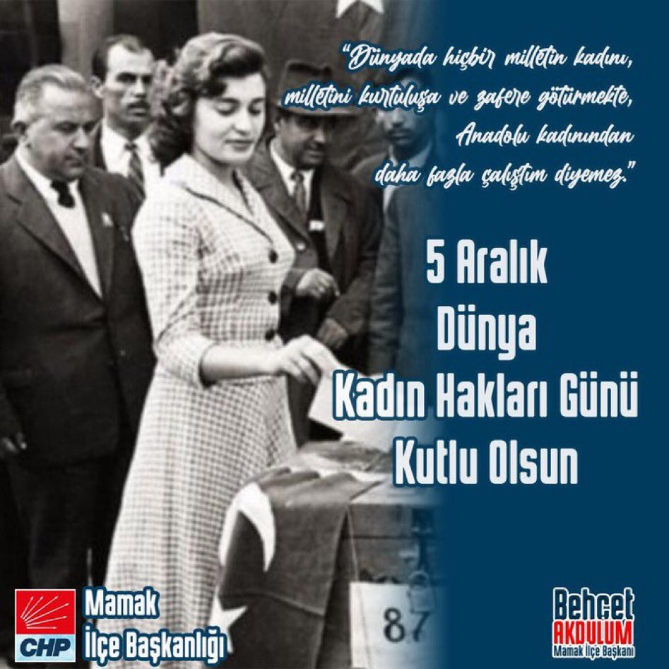 Türk kadınlarına seçme ve seçilme hakkı verilmesinin 89. yıl dönümü kutlu olsun ❗️