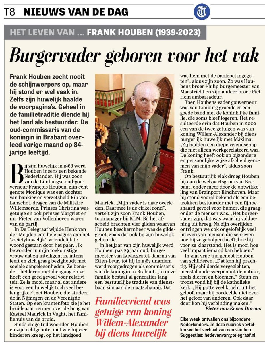 Liefdevol bericht over Frank Houben, een van de geestelijk vaders van Brainport Eindhoven en vooral: een beminnelijk bestuurder voor wie “zijn” ging boven “iemand zijn” #brabant <a href="/Brainport_ehv/">BRAINPORT EHV</a>