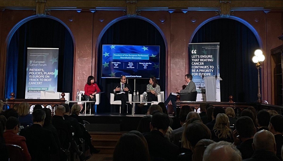 The #EuropeanCancerForum brings together three MEPs passionate about #cancer care for a roundtable session💬

Talking now about the issues of the #EUCancerPlan, care disparities and of course the upcoming elections!  🗳️

➡️ europeancancerforum.eu