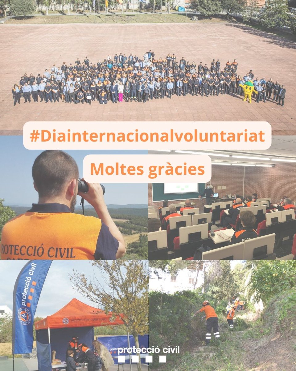 Avui és el #Diainternacionalvoluntariat i des de #Protecciocivil volem agrair i reconèixer la tasca desinteressada i el compromís del voluntariat de Protecció Civil 

#IfEveryoneDid #IVD2023