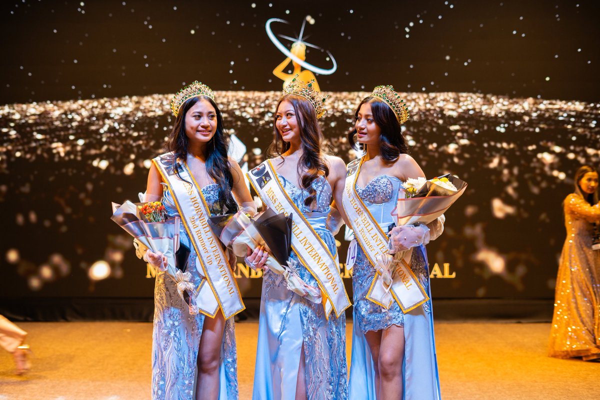 Cheers to the dazzling triumphs at Miss Hornbill International 2023!

 🌟 Rachel Rimeiaka Jyrwa, the radiant winner from #Meghalaya, Mossang Tanusa Gogoi, the stunning 1st runner-up from #ArunachalPradesh, and Vezotolu Shijoh, the fabulous 2nd runner-up from #Nagaland. 👑